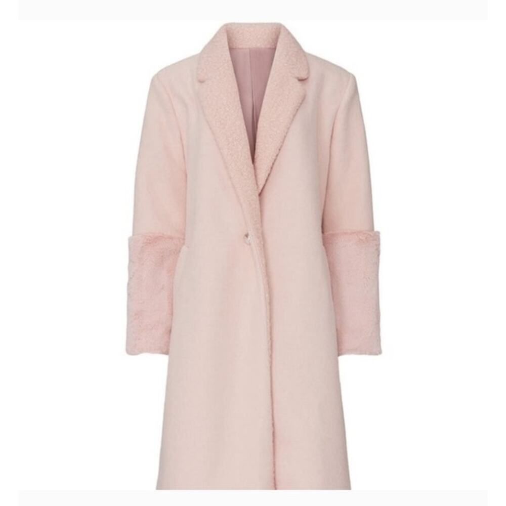 Free People HUTCH Collab Overcoat Mixed Media Fur Boucle Xlarge NWT - Picture 2 of 12